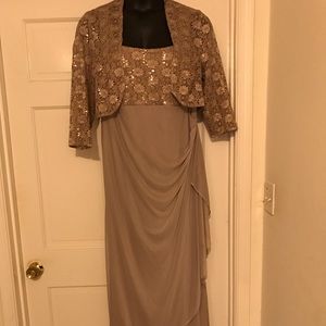 Atelier Danielle Plus 16W Taupe (Tan) Formal Gown
